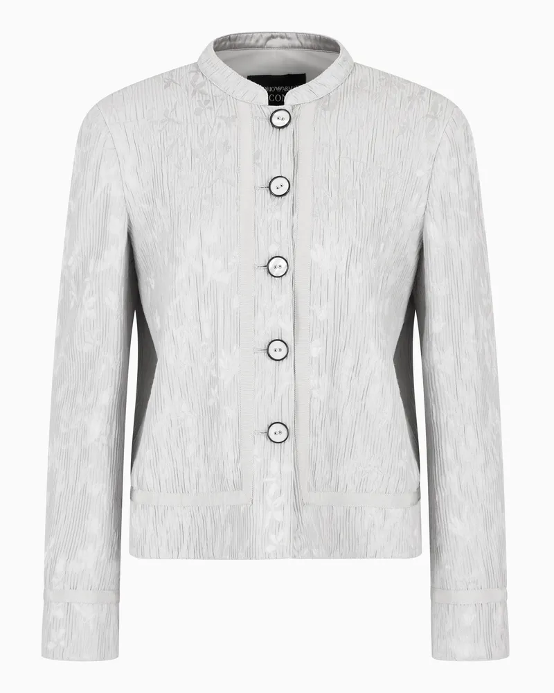 Emporio Armani Giacca in tessuto canneté jacquard floreale Icon Grigio