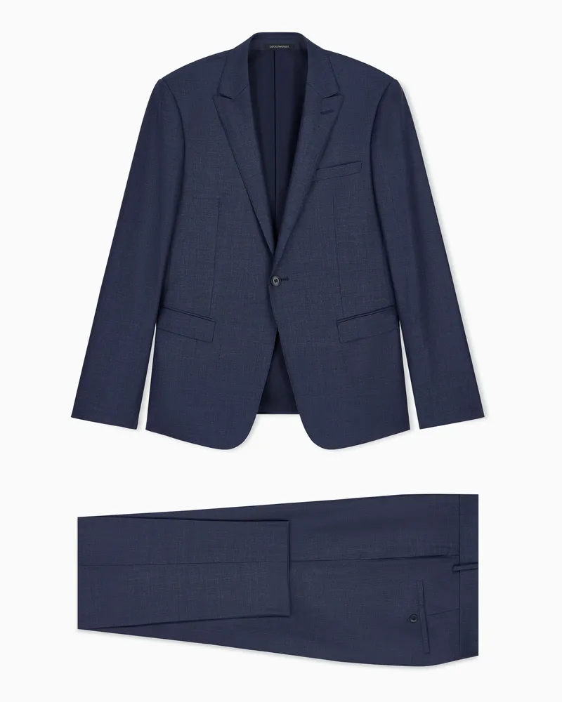Emporio Armani Abito monopetto slim fit in grisaglia silky finish