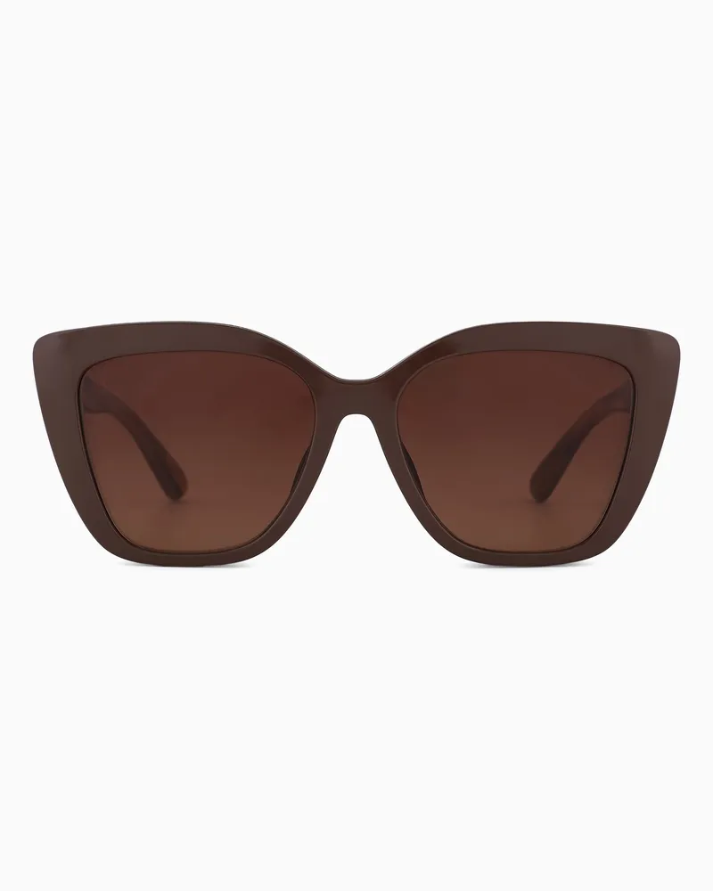 Emporio Armani Occhiali da sole da donna forma cat eye Marrone