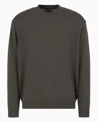 Emporio Armani OFFICIAL STORE Maglione A Collo Alto In Lana Vergine Con Trama Microstruttura Nero