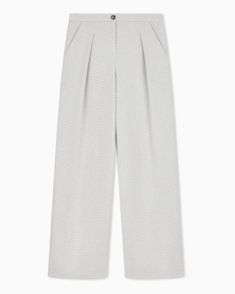 Emporio Armani Pantaloni in jersey jacquard chevron Capsule Signature Grigio