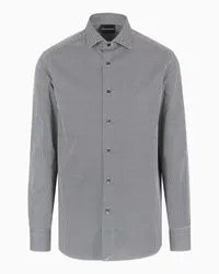 Emporio Armani OFFICIAL STORE Camicia In Cotone Stretch Con Pattern Stampato Blu