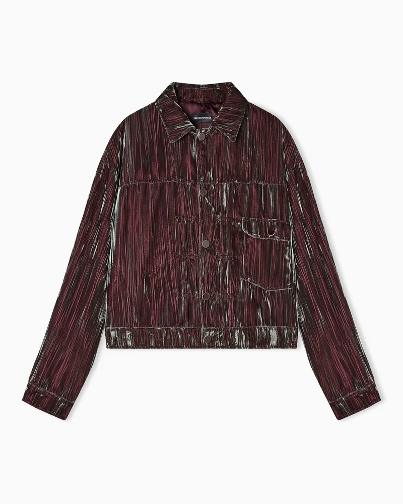 Emporio Armani Blouson in velluto froissé cangiante Multicolore