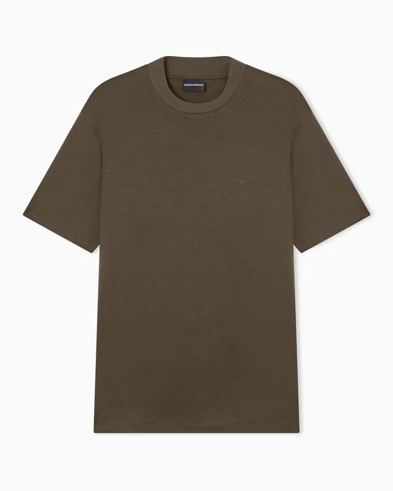 Emporio Armani T-shirt in jersey misto lyocell Travel Essential Verde