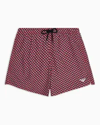 Emporio Armani OFFICIAL STORE Costume Shorts Con Pattern Small Logo Rosso