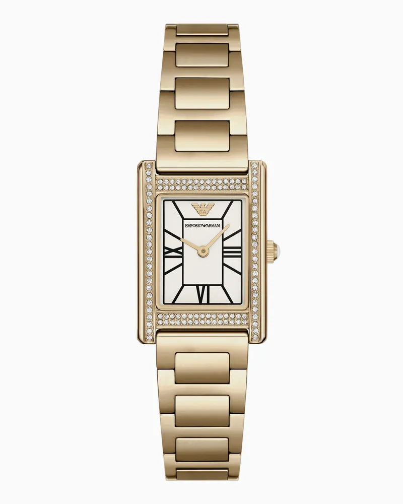 Emporio Armani Orologio a due lancette in acciaio inossidabile color oro Multicolore