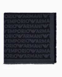 Emporio Armani OFFICIAL STORE Foulard In Misto Viscosa Stampa  Milano Blu