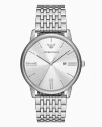 Emporio Armani OFFICIAL STORE Orologio A Tre Lancette In Acciaio Inossidabile Con Datario Argento