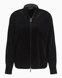 Emporio Armani OFFICIAL STORE Blouson In Ciniglia Con Nervature Nero