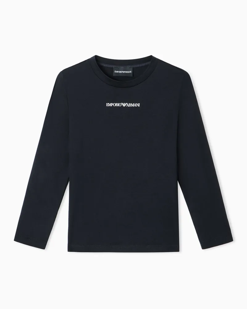 Emporio Armani Maglia in jersey con logo Blu