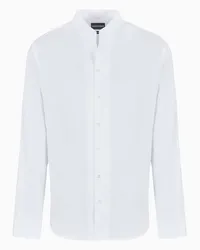 Emporio Armani OFFICIAL STORE Camicia Collo Guru In Raso Stretch Bianco