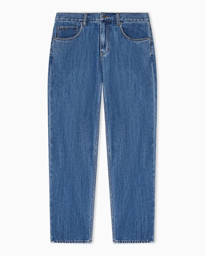Emporio Armani Jeans J73 loose fit in denim misto lyocell Blu