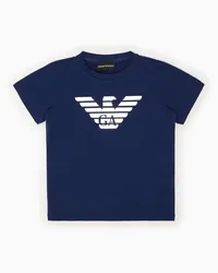 Emporio Armani OFFICIAL STORE T-shirt In Jersey Pima Con Logo Blu