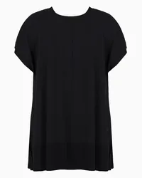 Emporio Armani OFFICIAL STORE Maxi Maglia In Tessuto Punto Milano Con Bottoni Nero