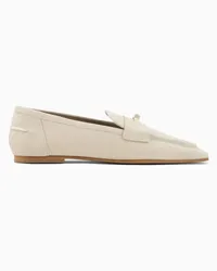 Emporio Armani OFFICIAL STORE Mocassini In Pelle Stampa Cervo Beige