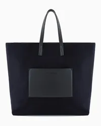 Emporio Armani OFFICIAL STORE Tote Bag In Panno Di Lana Nero