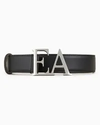 Emporio Armani OFFICIAL STORE Cintura In Pelle Con Fibbia Ea Sagomata Nero