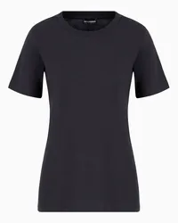 Emporio Armani OFFICIAL STORE T-shirt Girocollo In Jersey Pima Blu