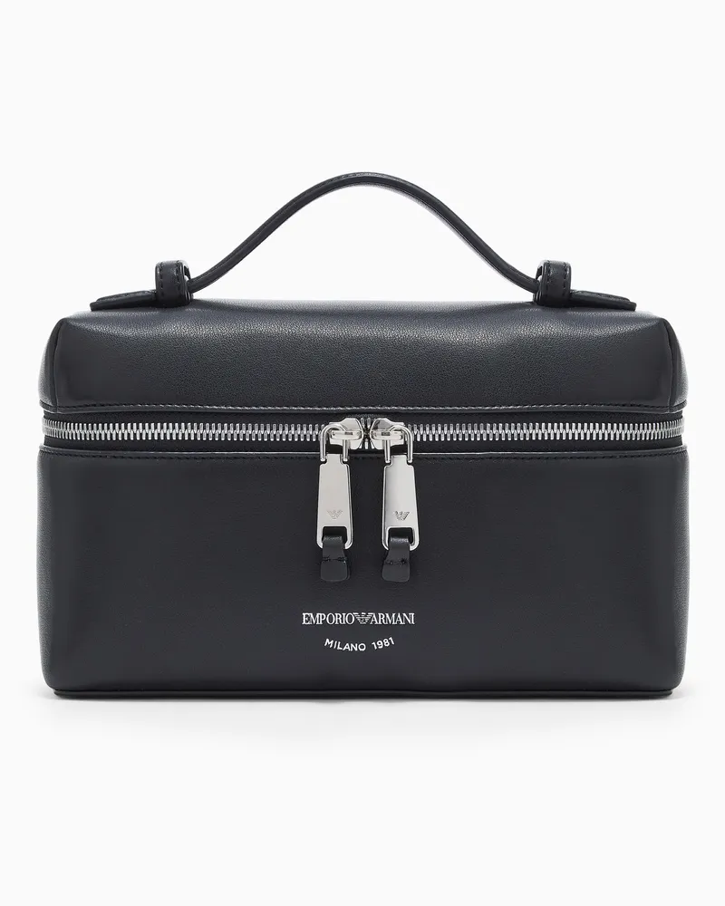 Emporio Armani Vanity case a tracolla in nappa Nero