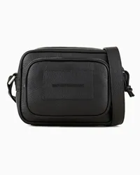 Emporio Armani OFFICIAL STORE Camera Case A Tracolla In Pelle Bottalata Nero