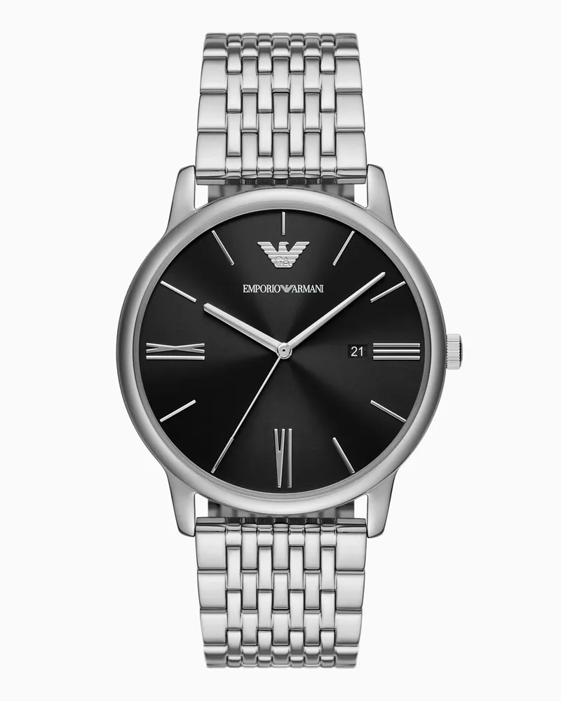 Emporio Armani Orologio a tre lancette in acciaio inossidabile con datariorio Multicolore