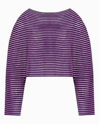 Emporio Armani OFFICIAL STORE Maglia Cropped Effetto Cappa In Tessuto Ottoman Viola