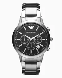 Emporio Armani OFFICIAL STORE Orologio Da Uomo A Due Sfere Con Bracciale In Acciaio Argento