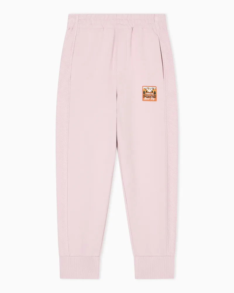 Emporio Armani Pantaloni jogger loose fit in jersey interlock organico Manga Bear Crew ASV Rosa