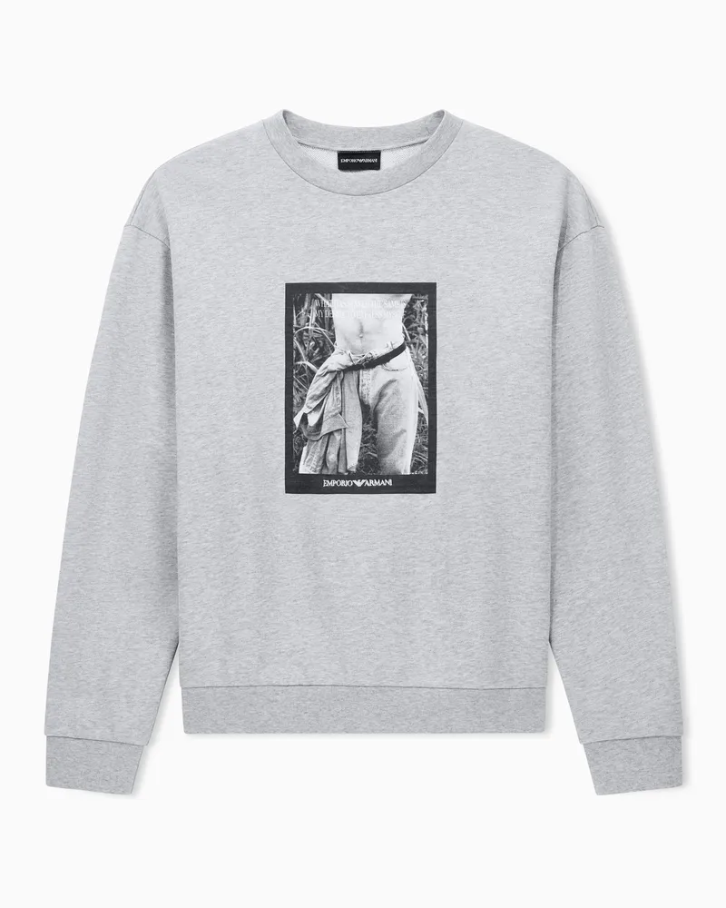 Emporio Armani Felpa in jersey con stampa fotografica Capsule Signature Grigio