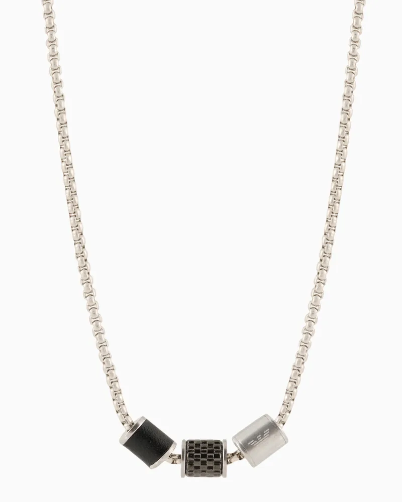 Emporio Armani Collana in acciaio inossidabile argentato da uomo Multicolore