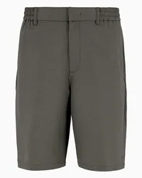 Emporio Armani OFFICIAL STORE Bermuda Chino A Vita Elastica In Tessuto Seersucker Tecnico Militare