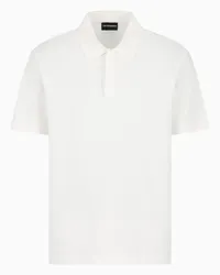 Emporio Armani OFFICIAL STORE Polo In Jersey Jacquard Con Motivo A Rilievo Bianco