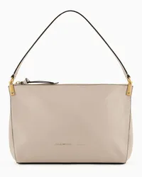 Emporio Armani OFFICIAL STORE Borsa A Mano Media In Pelle Liscia Beige