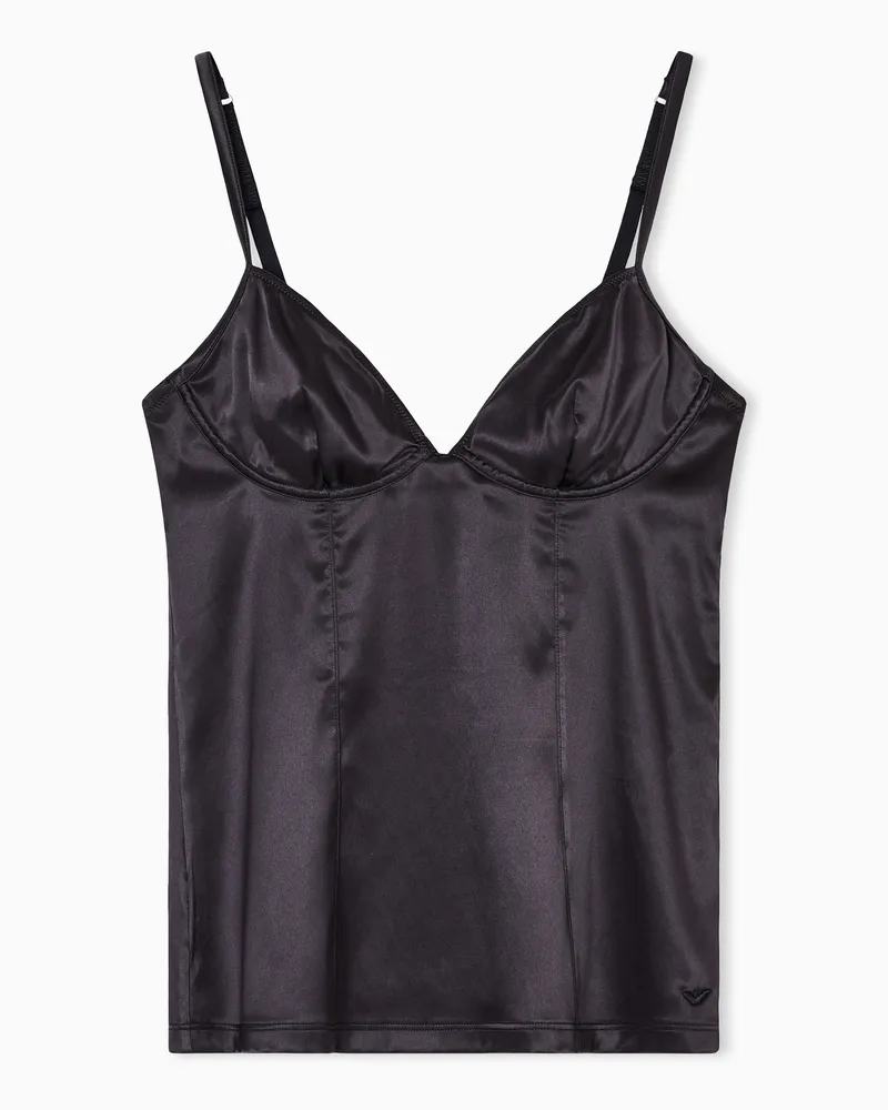Emporio Armani Canotta loungewear in satin Nero