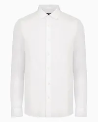 Emporio Armani OFFICIAL STORE Camicia In Jersey Misto Lyocell Asv Bianco