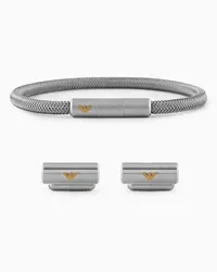 Emporio Armani OFFICIAL STORE Set Bracciale E Gemelli In Acciaio Inossidabile Oro