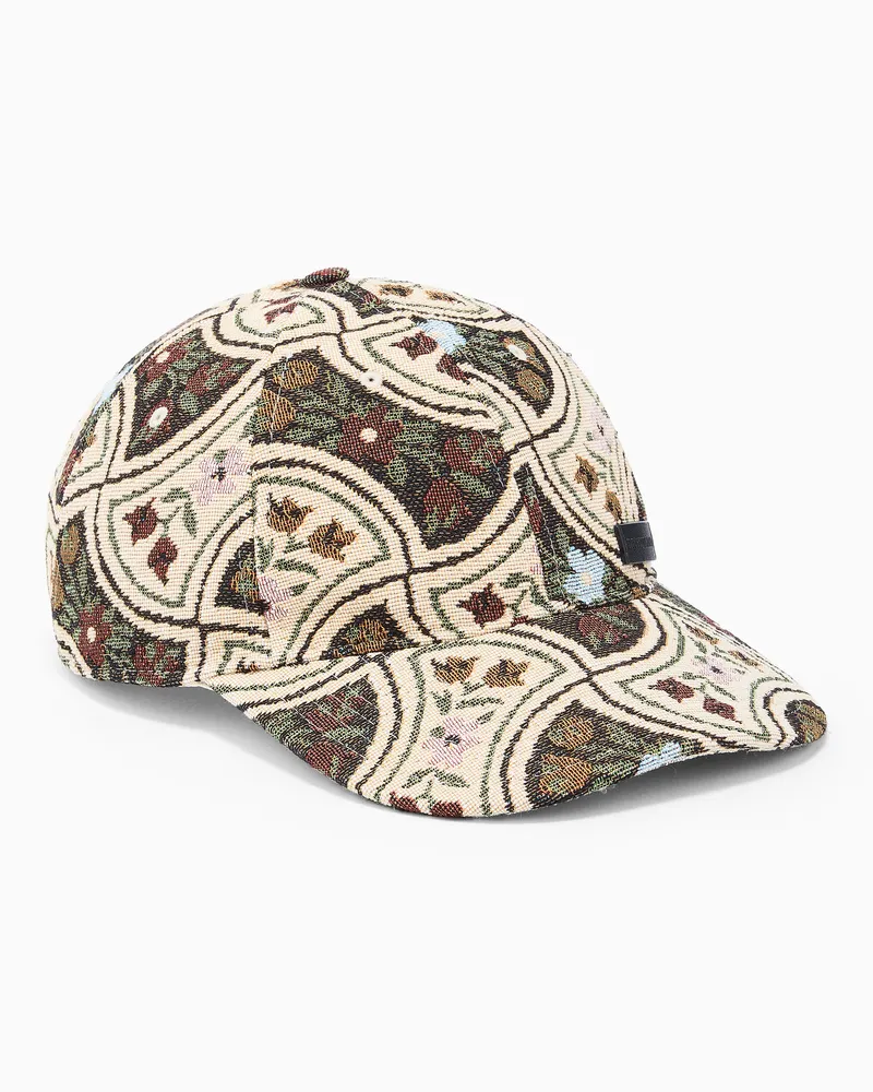 Emporio Armani Cappello da baseball in tessuto gobelin Verde