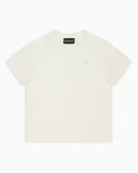 Emporio Armani OFFICIAL STORE T-shirt In Jersey Heavy Con Micro Aquila Bianco