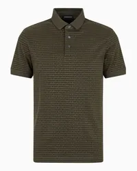 Emporio Armani OFFICIAL STORE Polo In Jersey Misto Lyocell Con Lettering Flock All Over Asv Militare