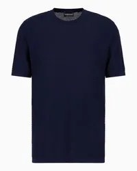 Emporio Armani OFFICIAL STORE Maglia In Misto Lyocell Punto Fantasia A Rilievo Asv Blu