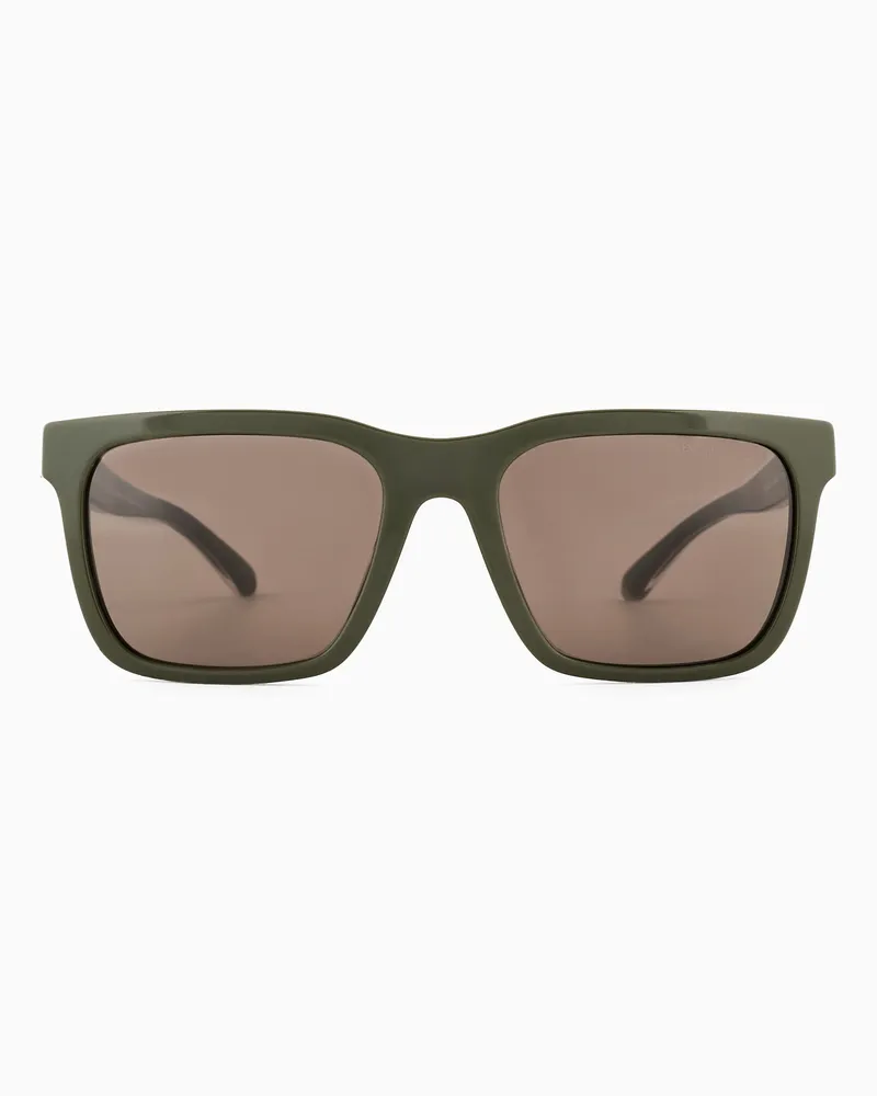 Emporio Armani Occhiali da sole da uomo forma squadrata Verde