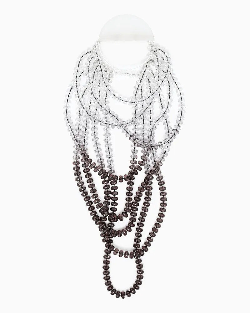 Emporio Armani Maxi spilla multifilo con boules degradé Grigio