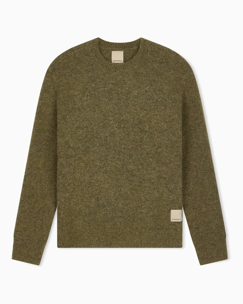 Emporio Armani Maglione in misto alpaca Capsule Boteh Verde