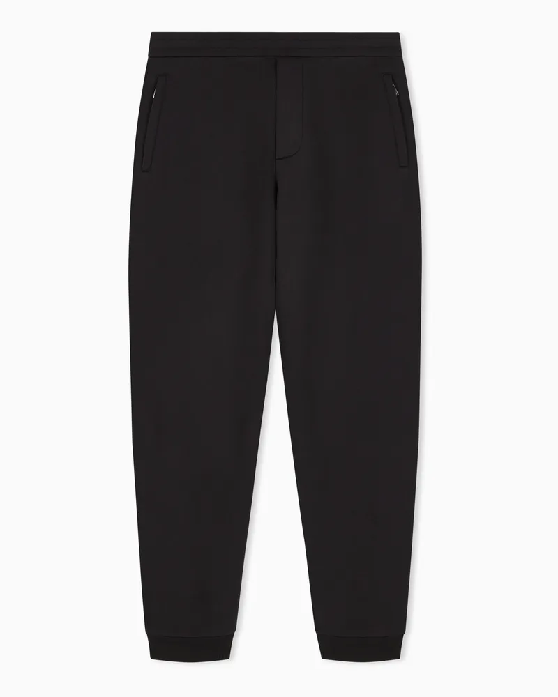 Emporio Armani Pantaloni jogger over in jersey di modal con logo Nero