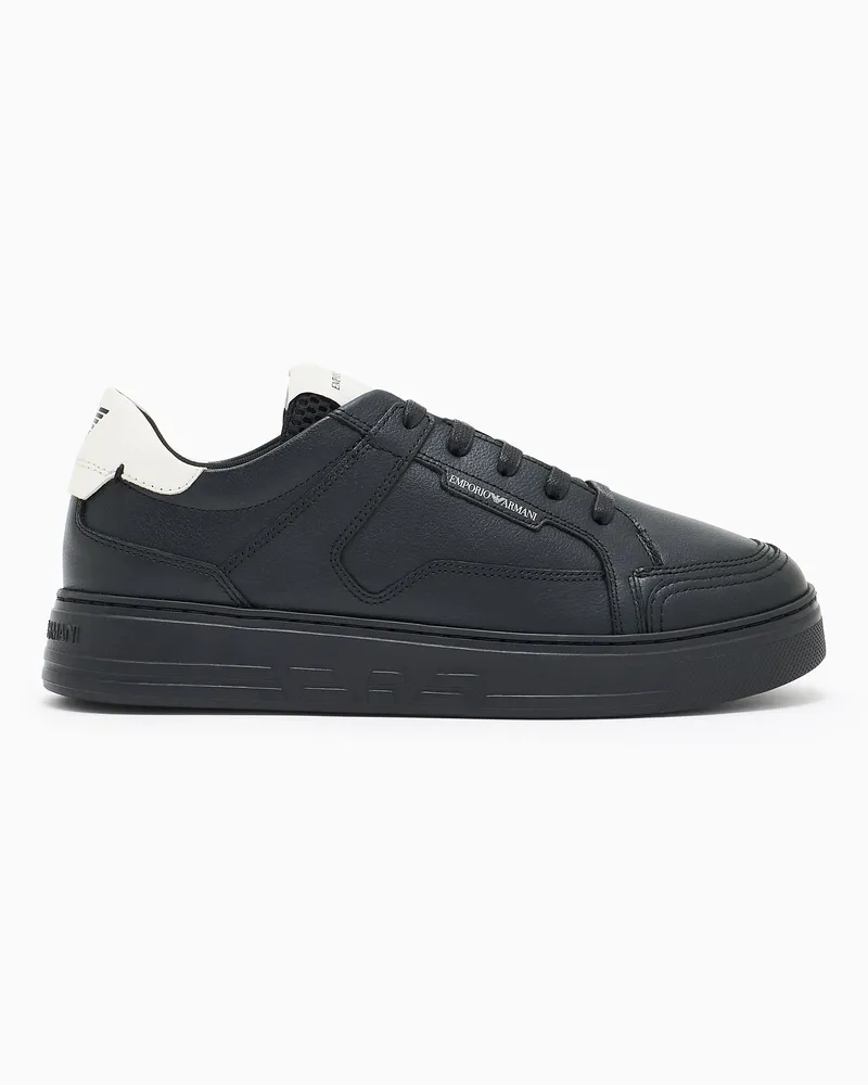Emporio Armani Sneakers in pelle martellata Nero