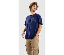 Line Logo Ridge Stripe Organic Pocket T-Shirt blu