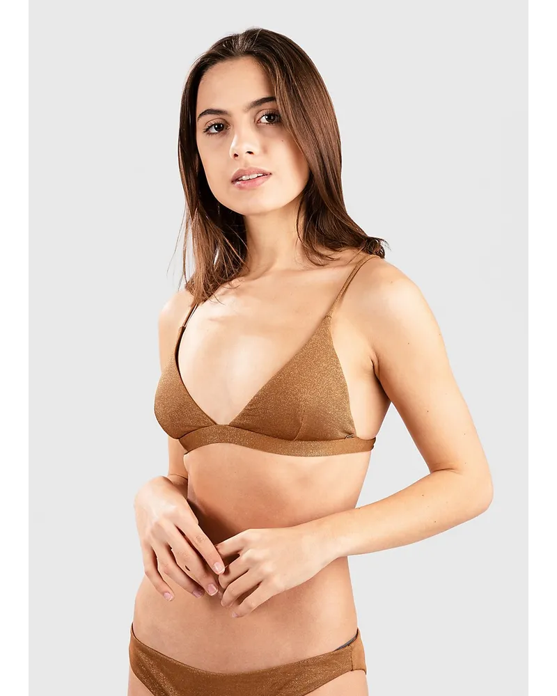 Playabella Fixed Tri Bikini Top marrone