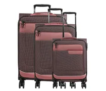 Viia Set valigie trolley (4 ruote) rosa antico