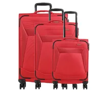 Chios Set valigie trolley (4 ruote) rosso