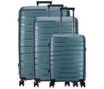 Air Base Set valigie trolley (4 ruote) blu-grigio